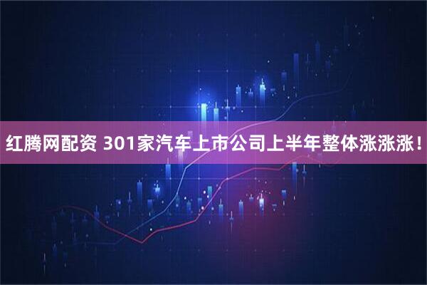 红腾网配资 301家汽车上市公司上半年整体涨涨涨！